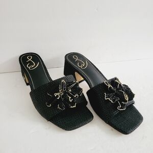 New Sam Edelman Winsley Heeled Sandals, Black, Size 7,5